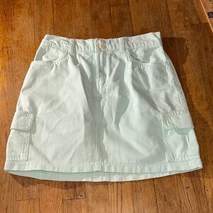 Mint Green Cargo Mini Skirt‎ 100% cotton Harper Heritage